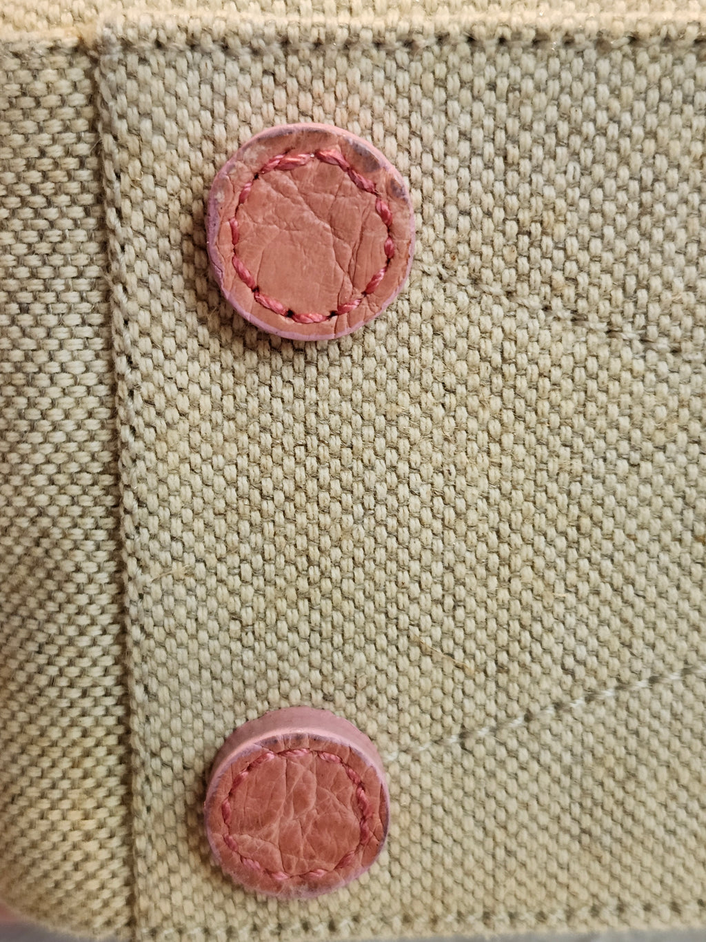 Prada Canvas Beige and Coral Small Tote Bag