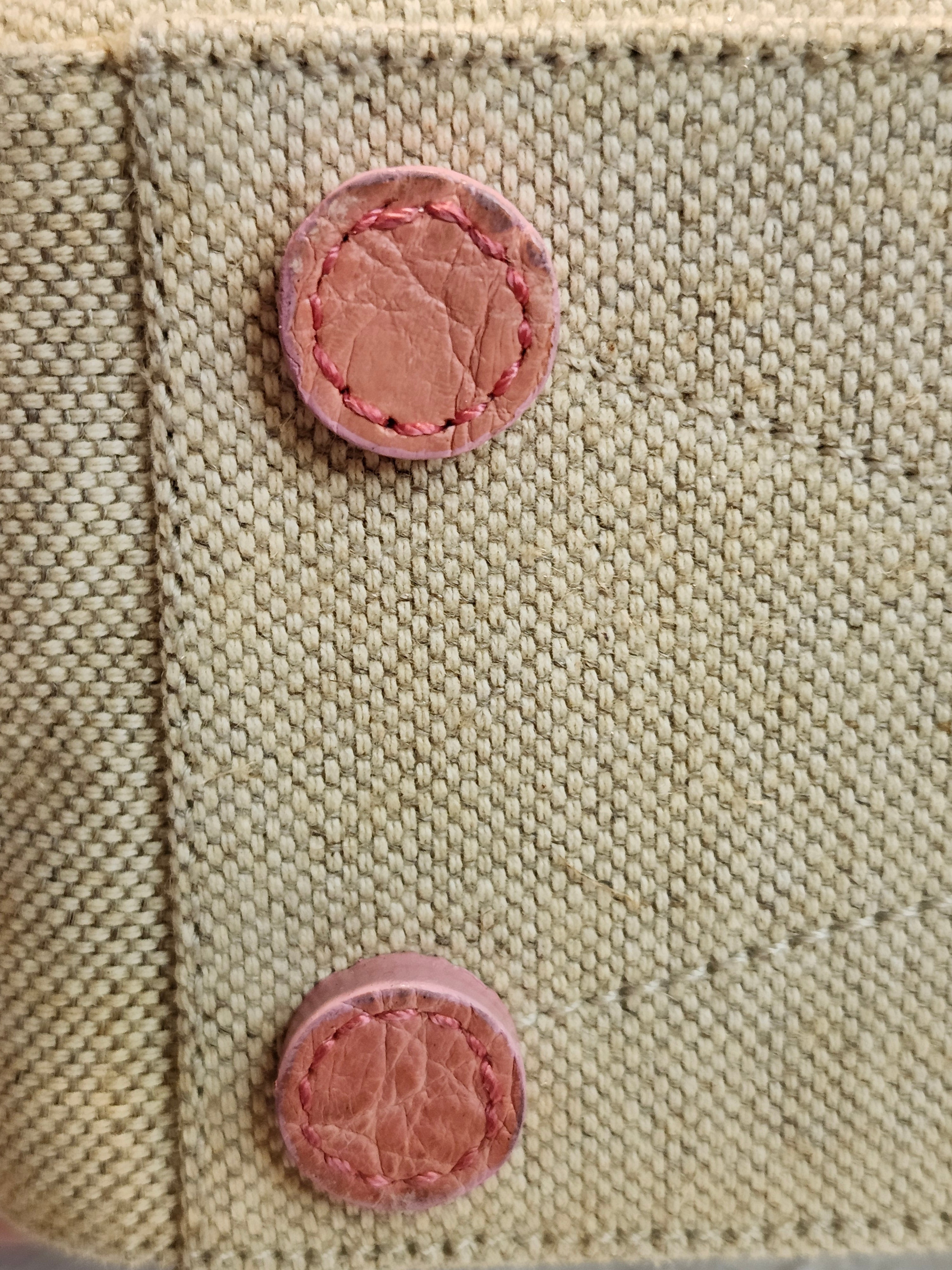 Prada Canvas Beige and Coral Small Tote Bag
