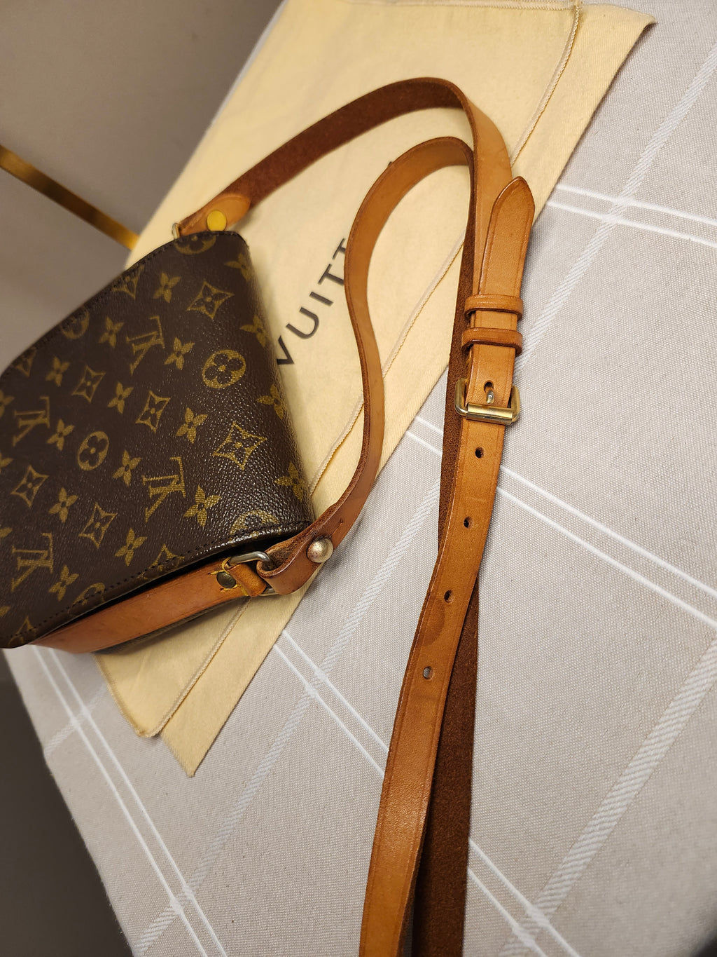 Louis Vuitton Cartouchiere PM Mini Brown and Tan Monogram Adjustable Crossbody Bag