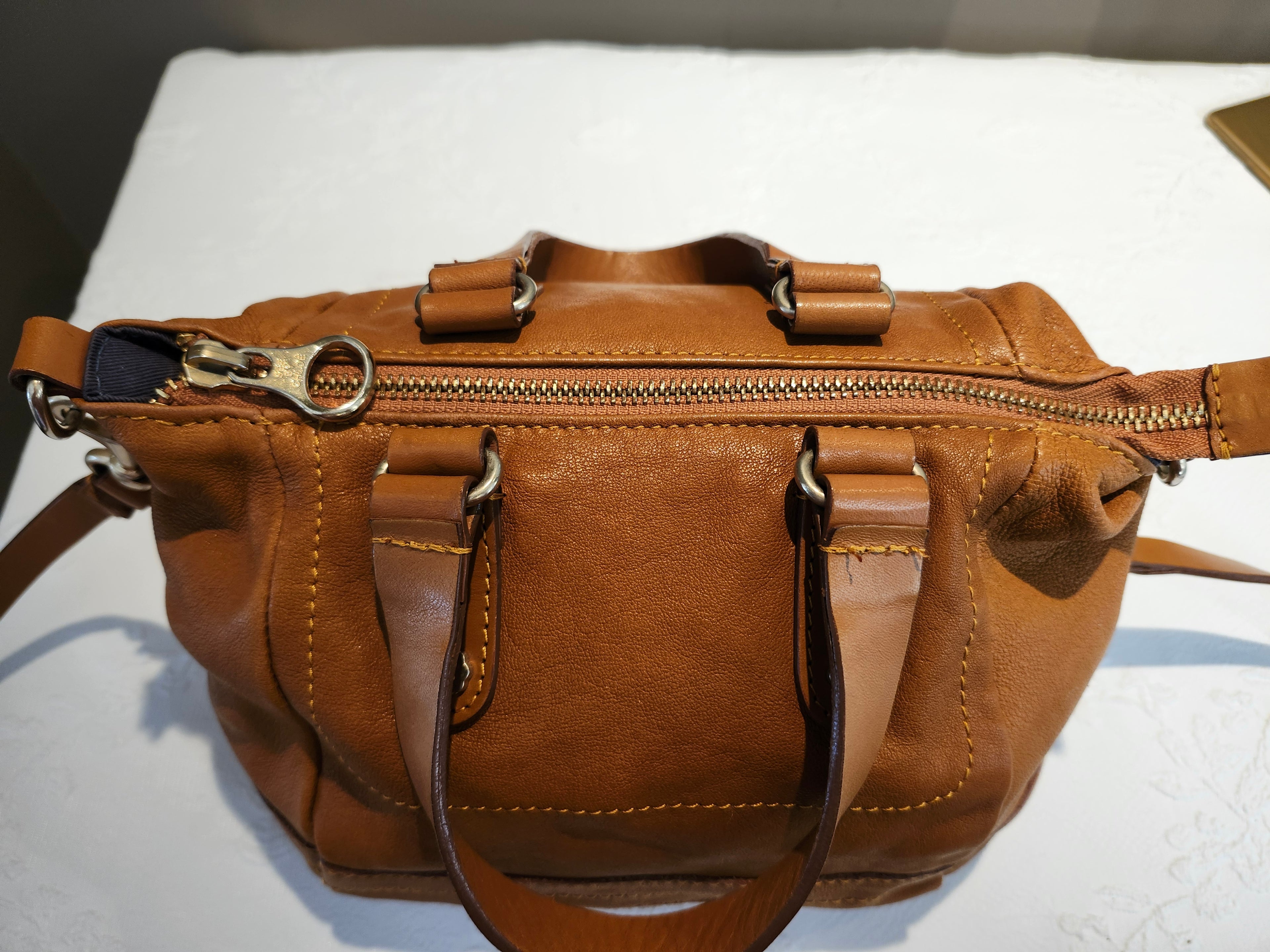 See by Chloe Tan Leather 2 Way Convertible Leather Hand and Crossbody Bag