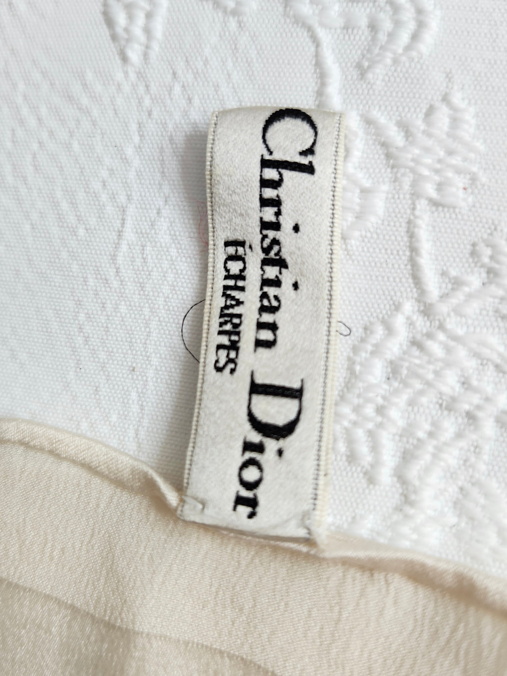 Christian Dior Silk Trotter Print Scarf in Cream