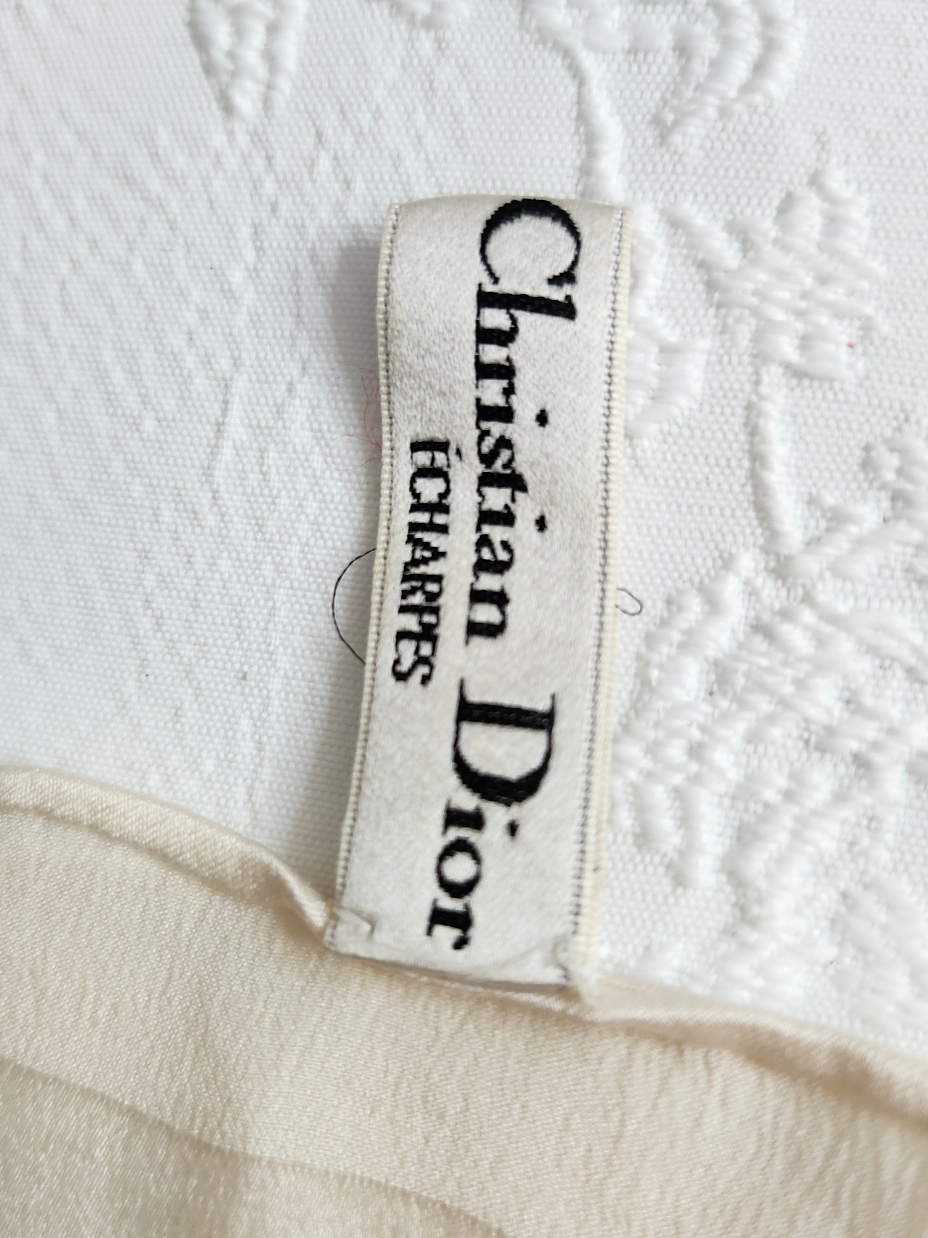 Christian Dior Silk Trotter Print Scarf in Cream