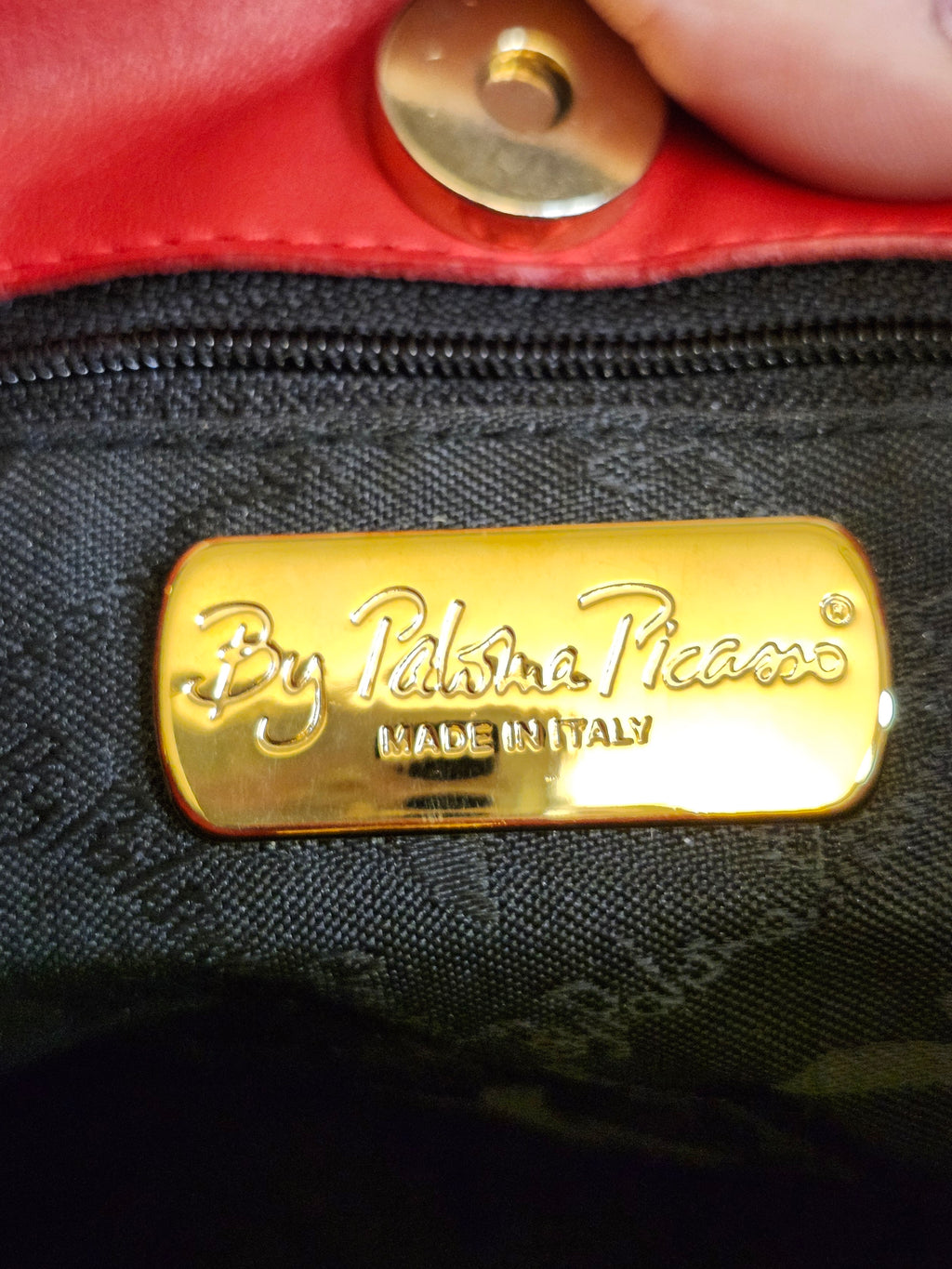 Paloma Picasso by Tiffany Red Leather Shoulder Bag With Gold Hardware and Dust Bag