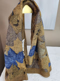 Christian Dior Leaves Sports Scarf in Beige, Blue and Brown