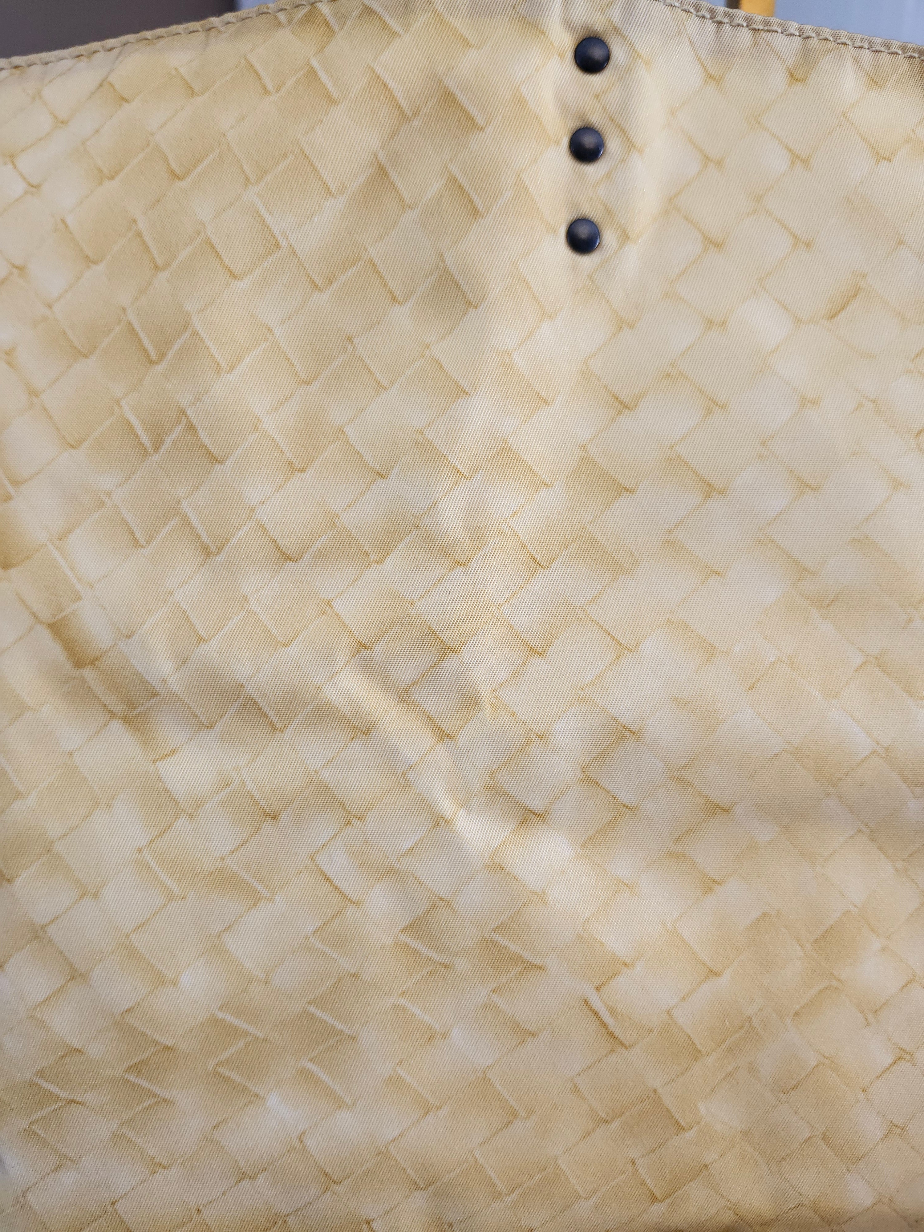Bottega Veneta Intrecciato Illusion Yellow Nylon Tote with Bag Charm