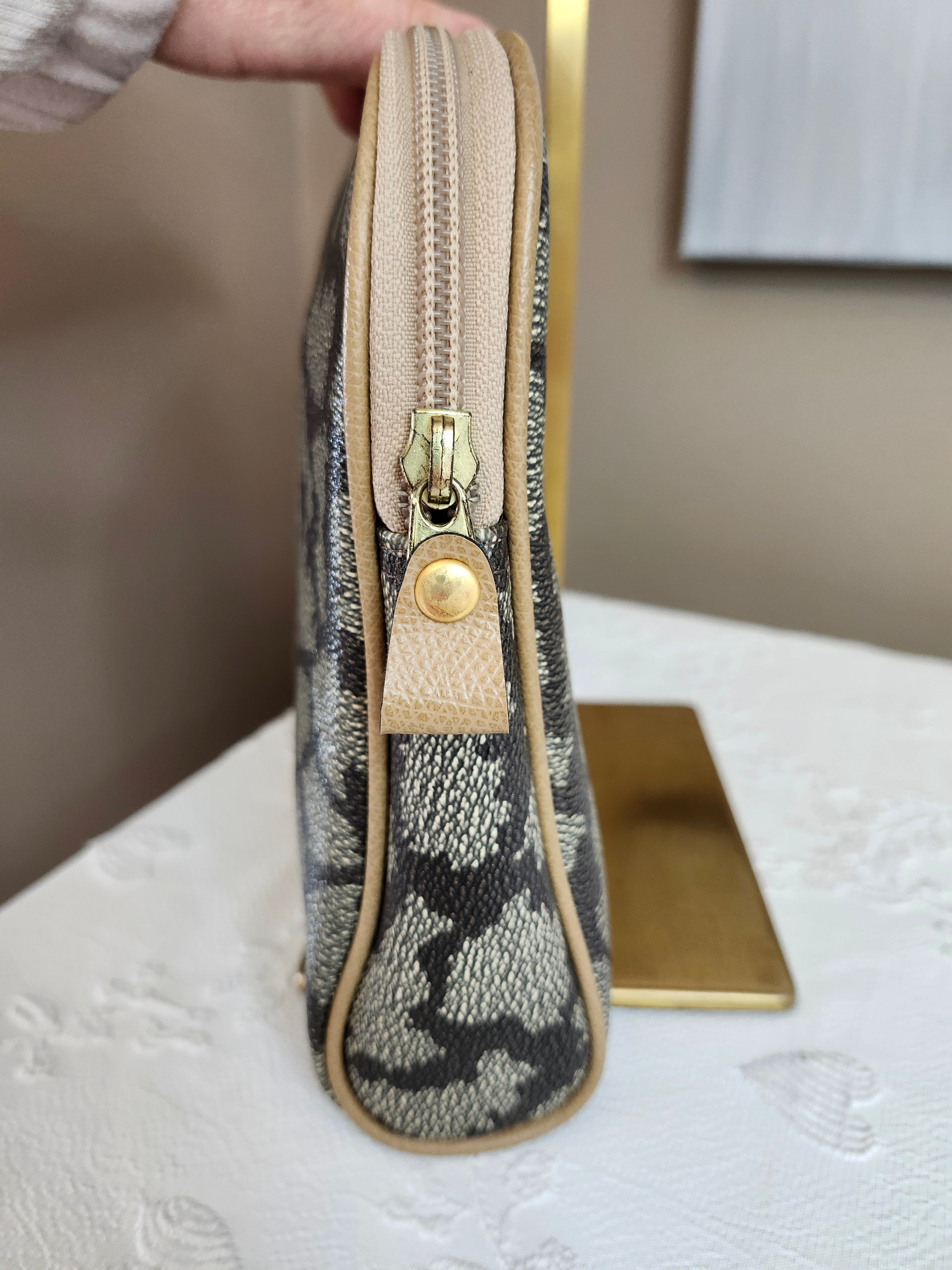 Yves Saint Laurent Giraffe Print Clutch Cosmetic Travel Bag