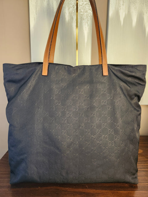Gucci Guccissima GG Monogram Print Canvas Tote in Black