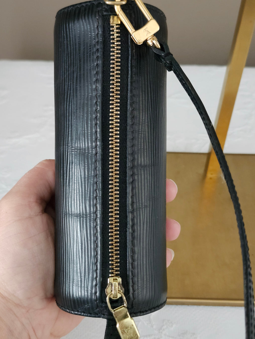 Louis Vuitton Epi Mini Papillion  Pochette in Black with Brass Hardware