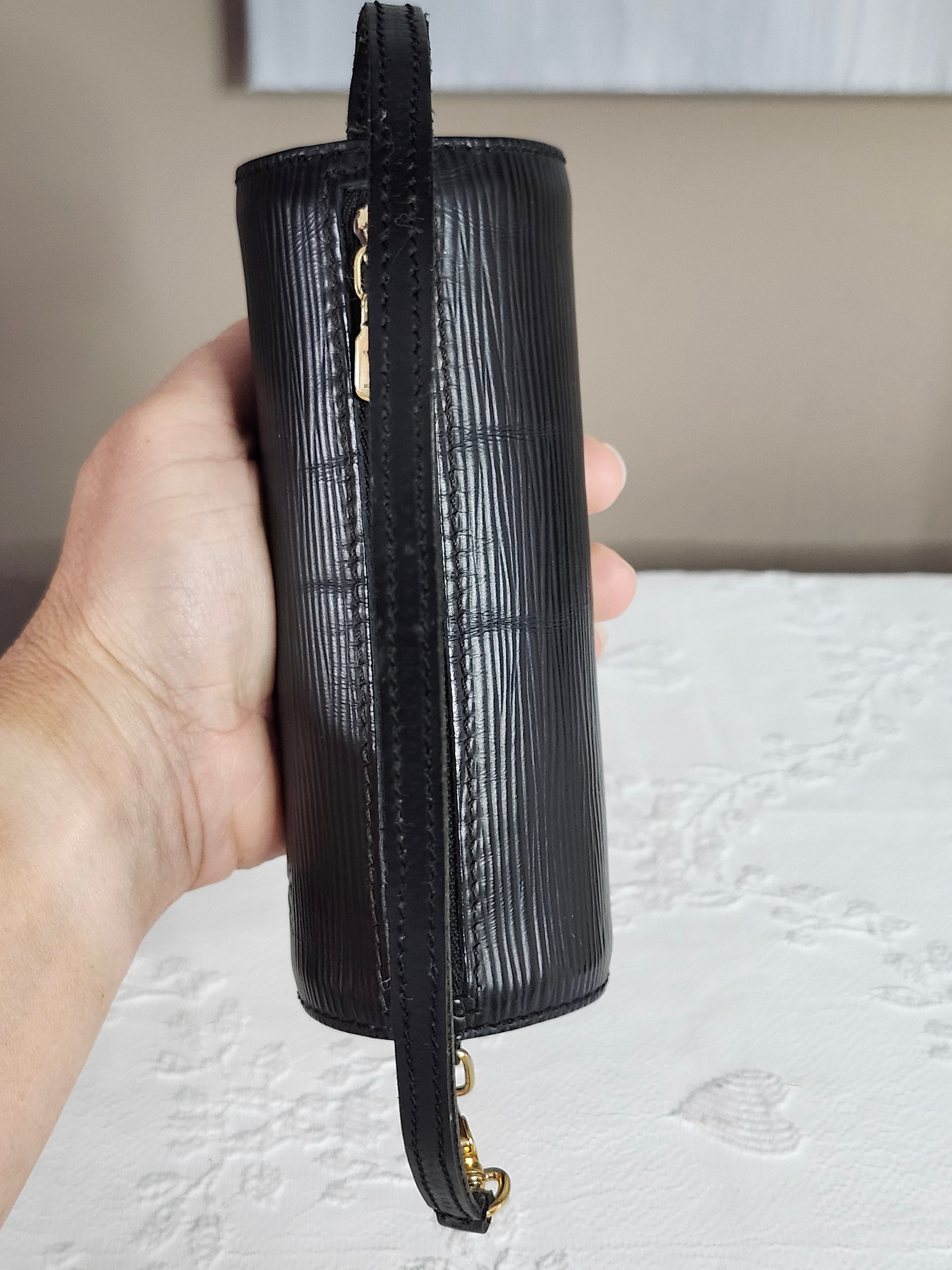 Louis Vuitton Epi Mini Papillion  Pochette in Black with Brass Hardware