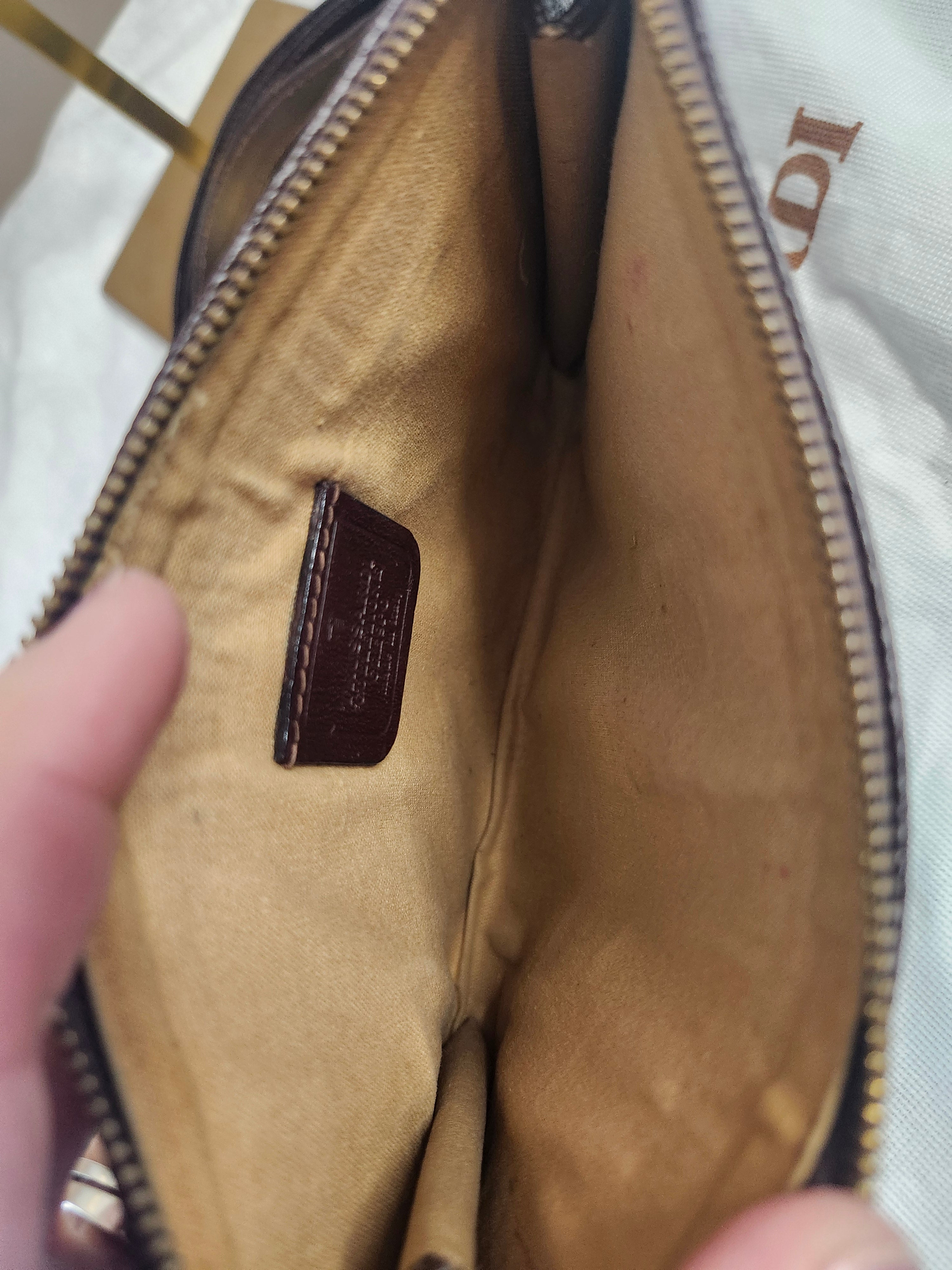 Trussardi Vintage Two Way Brown Leather Women's Bag With Pochette And Dustbag