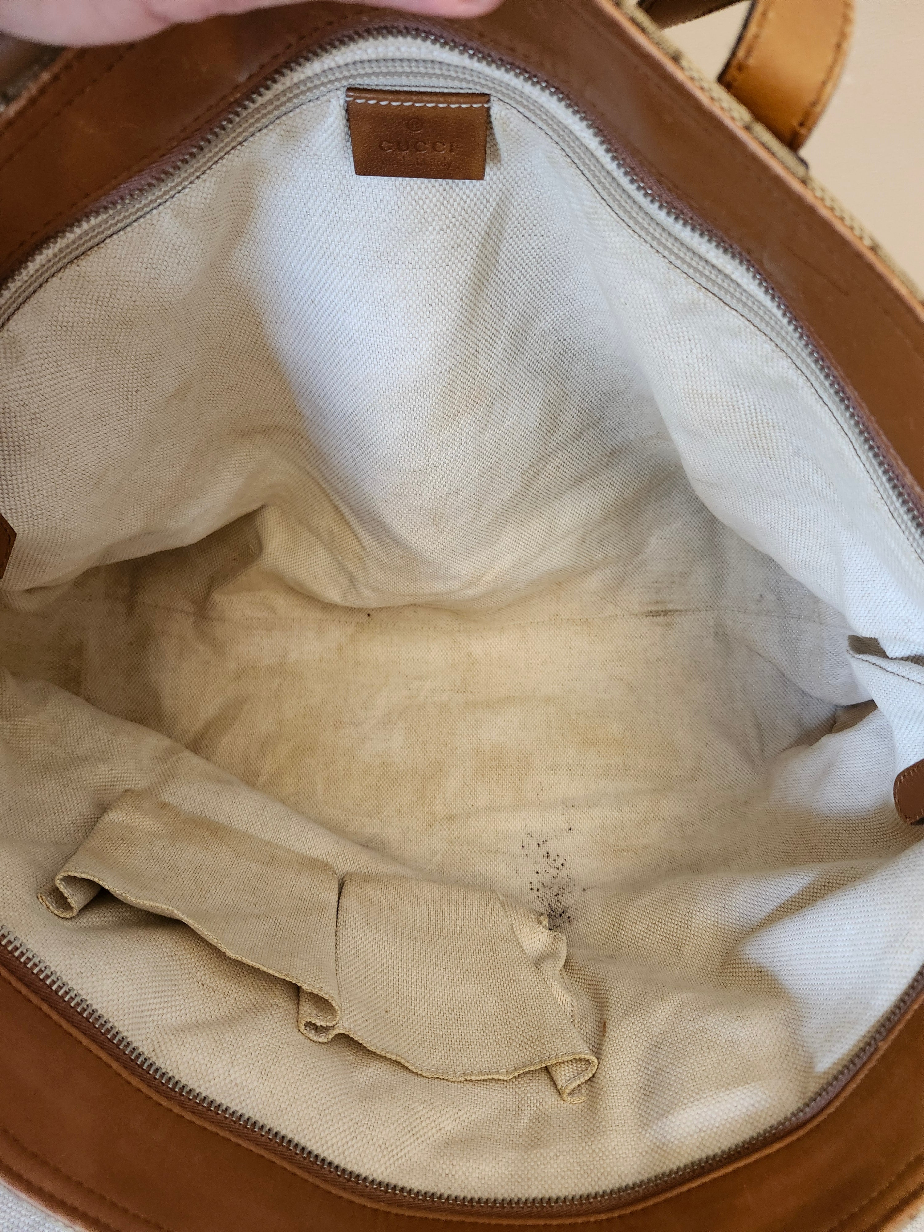 Gucci GG Canvas Sherry Line Shoppers Tote Bag