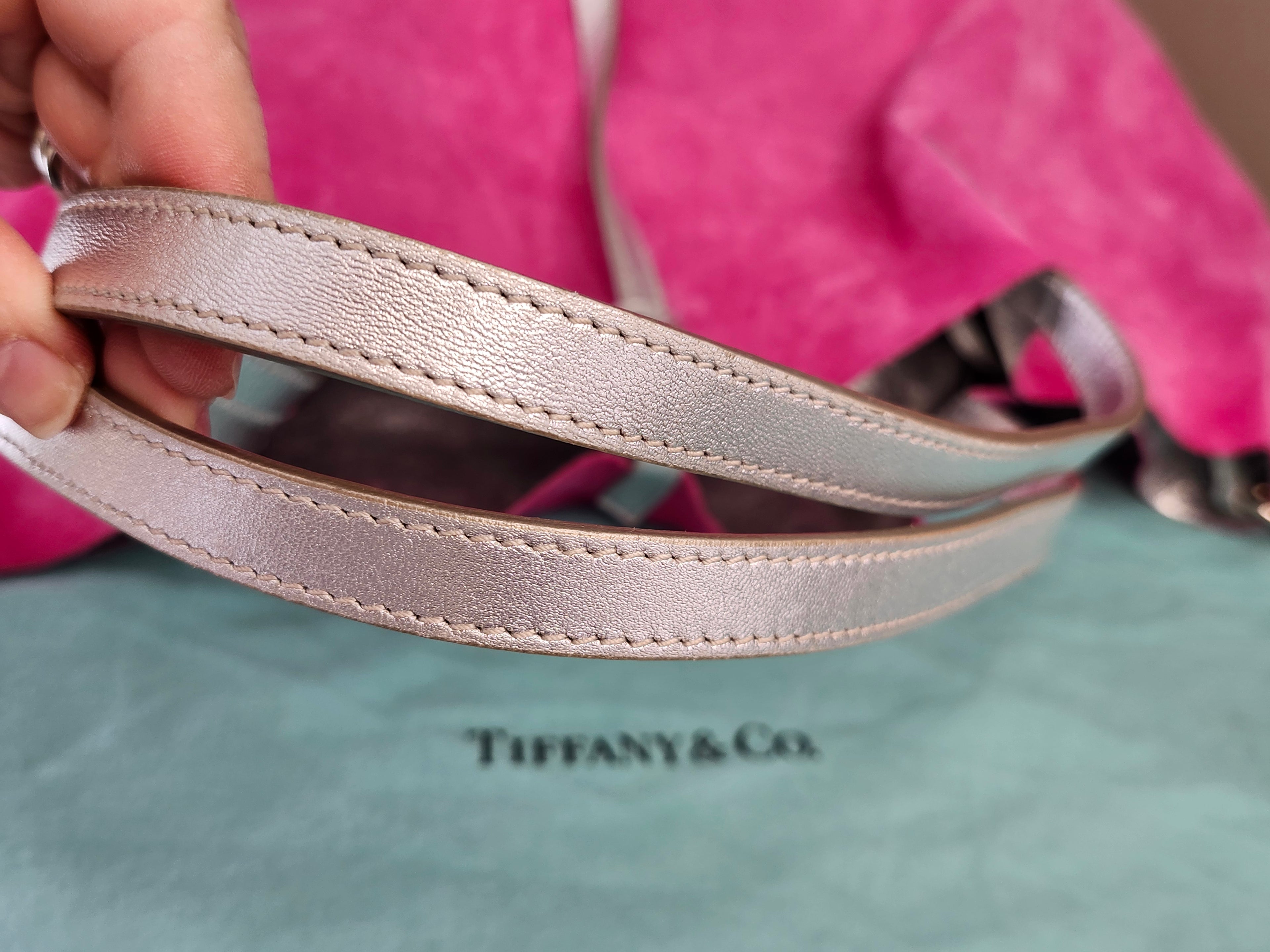 Tiffany & Co. Reversible Tote Bag in Pink Suede and Silver