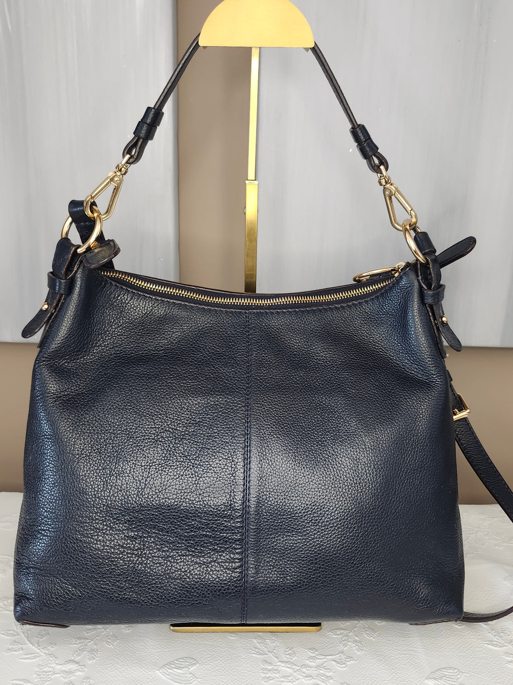 SEE BY CHLOE Joan Suede and Textured Leather 2 Way Bag In Black