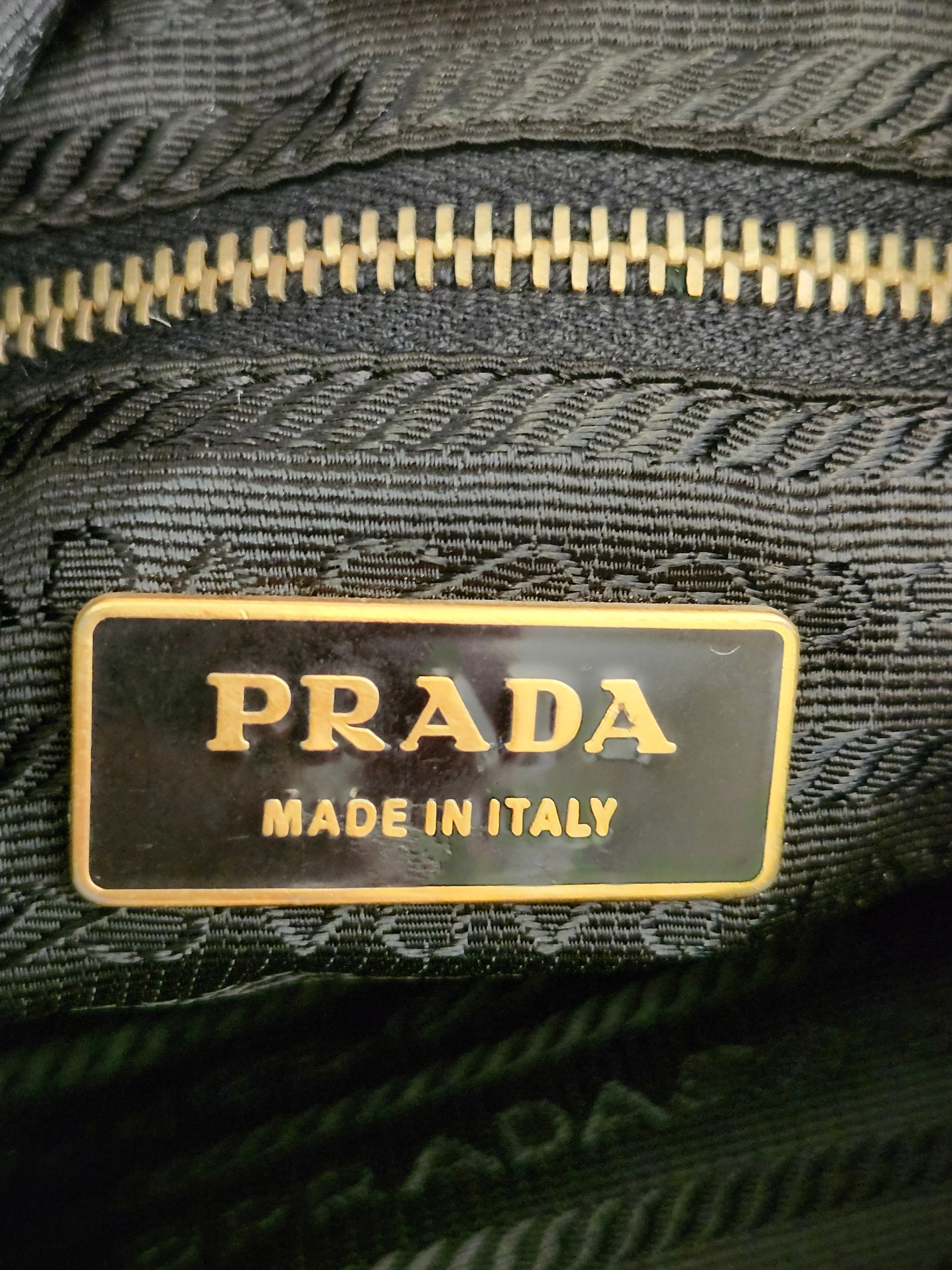 Prada Tessuto Brown Nylon Triangle Logo Shoulder Bag