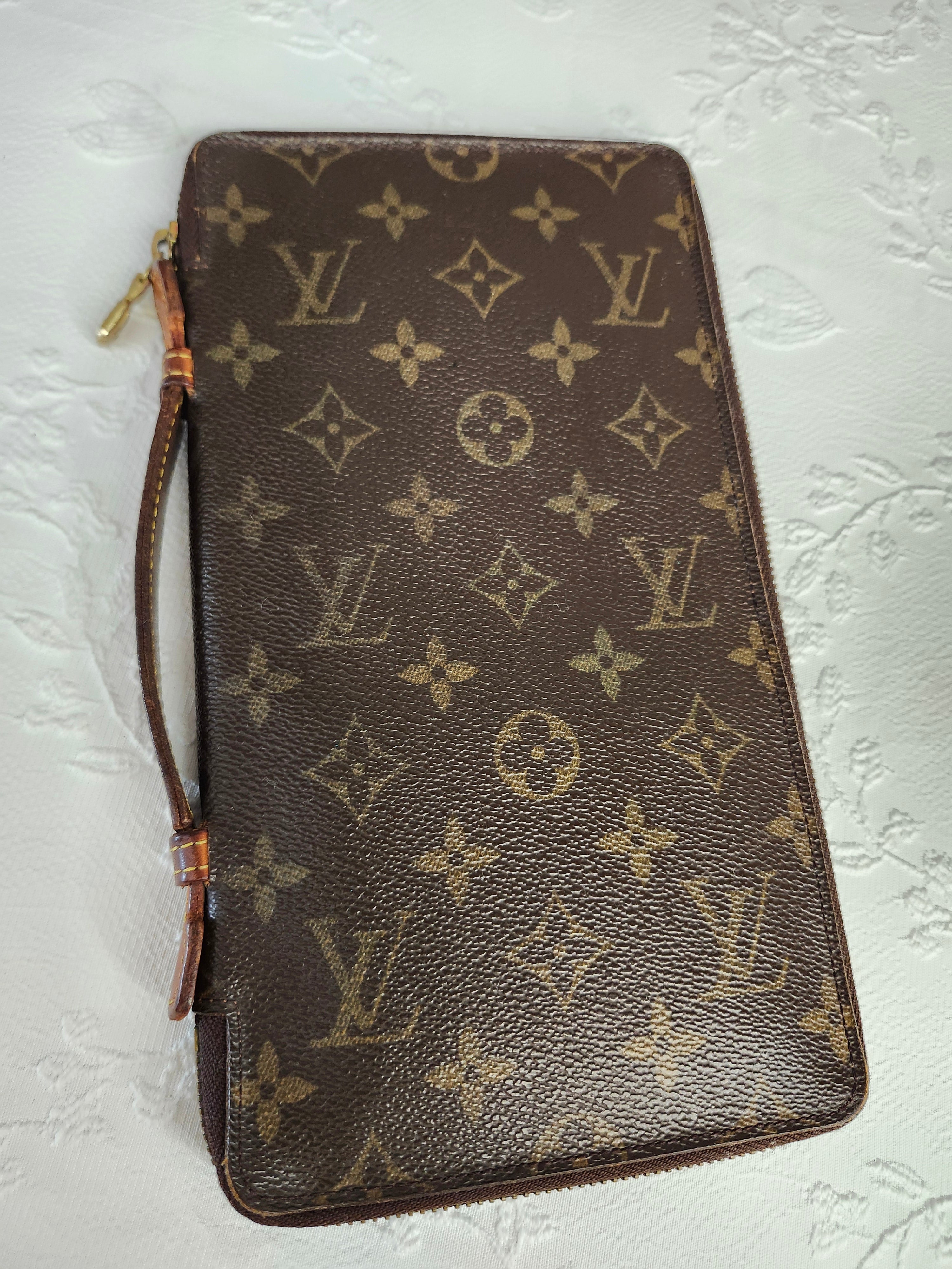 Louis Vuitton Monogram Organizer De Voyage Travel Wallet in Brown and Tan