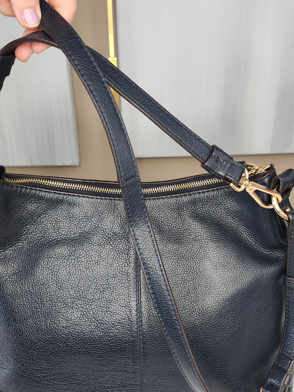 SEE BY CHLOE Joan Suede and Textured Leather 2 Way Bag In Black