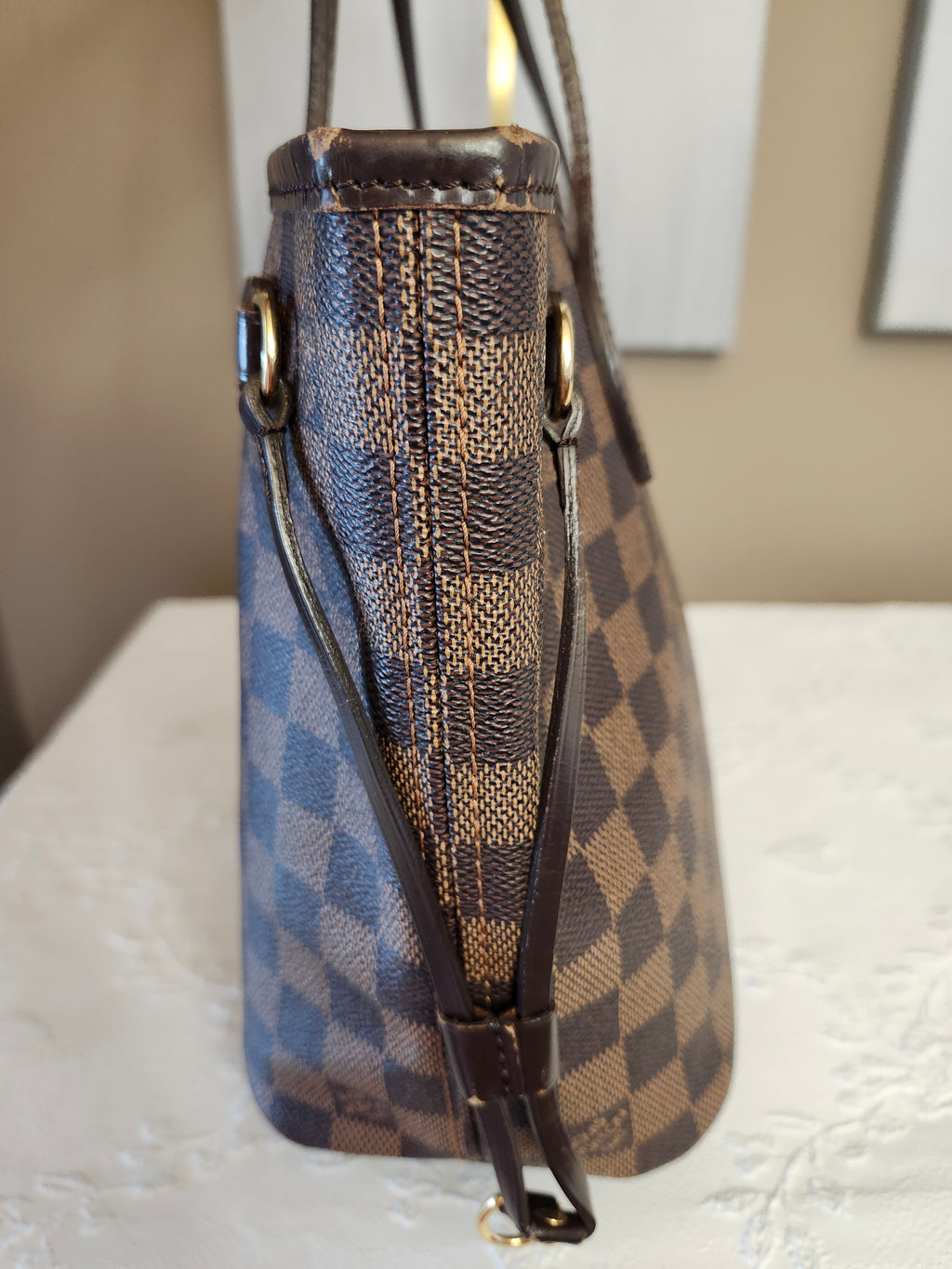 Louis Vuitton Neverfull PM in Damier Ebene Monogram Print
