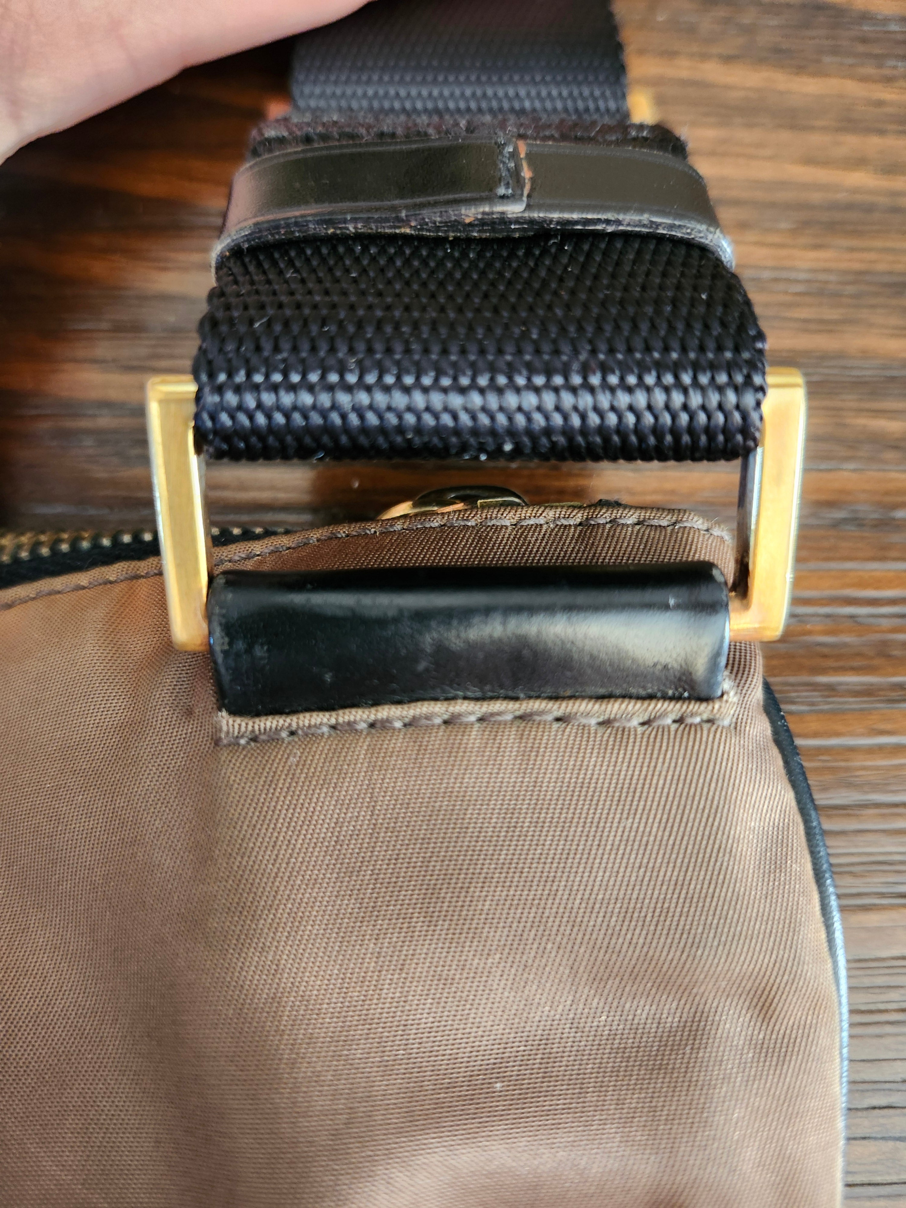 Prada Tessuto Brown Nylon Triangle Logo Shoulder Bag