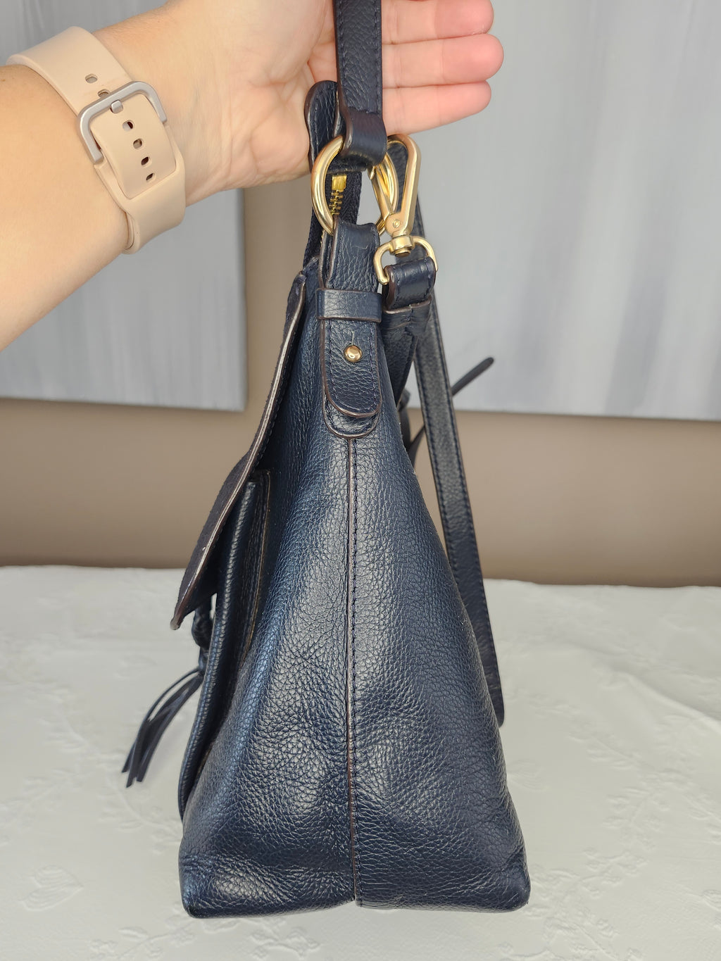 SEE BY CHLOE Joan Suede and Textured Leather 2 Way Bag In Black