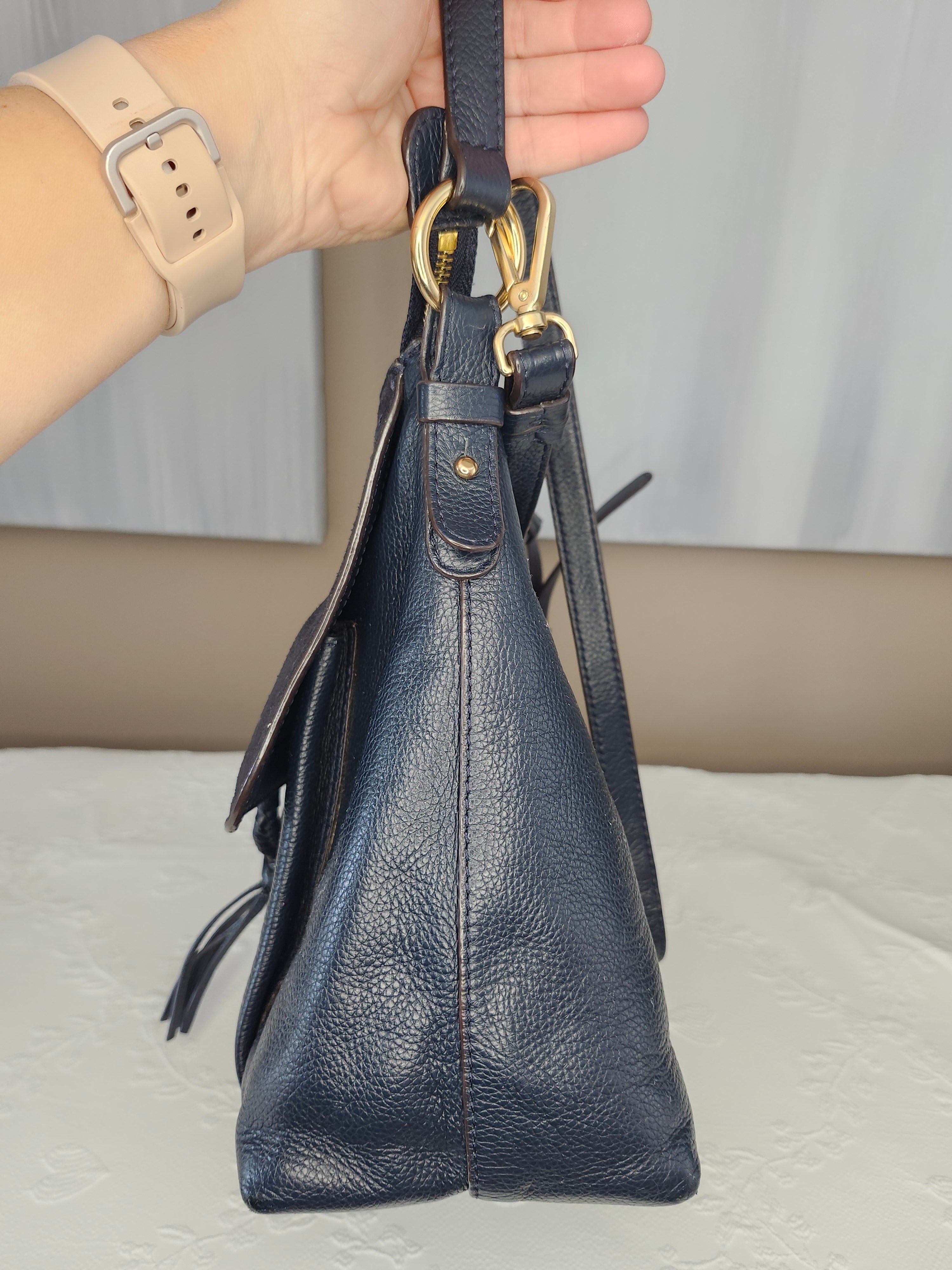 SEE BY CHLOE Joan Suede and Textured Leather 2 Way Bag In Black