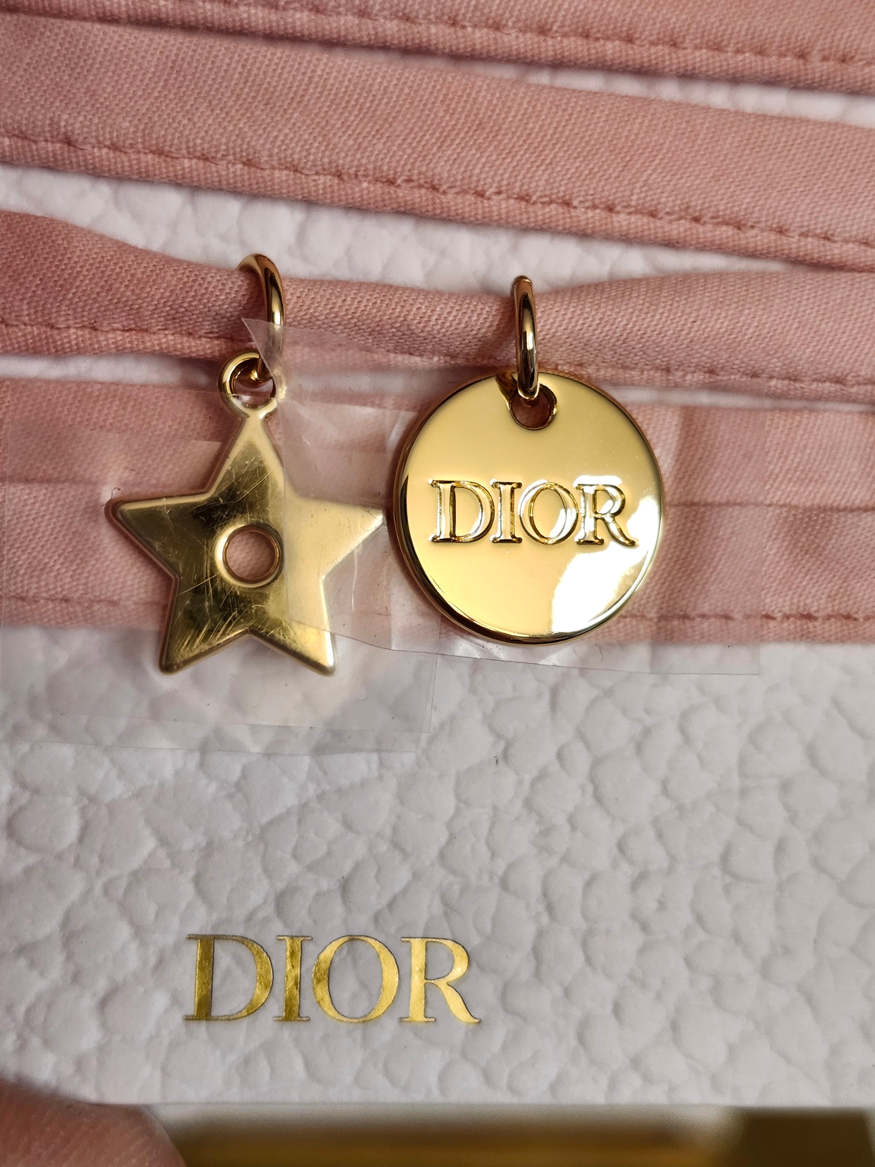 Christian Dior Accessories Bracelet Choker in Pink with Gold Charms