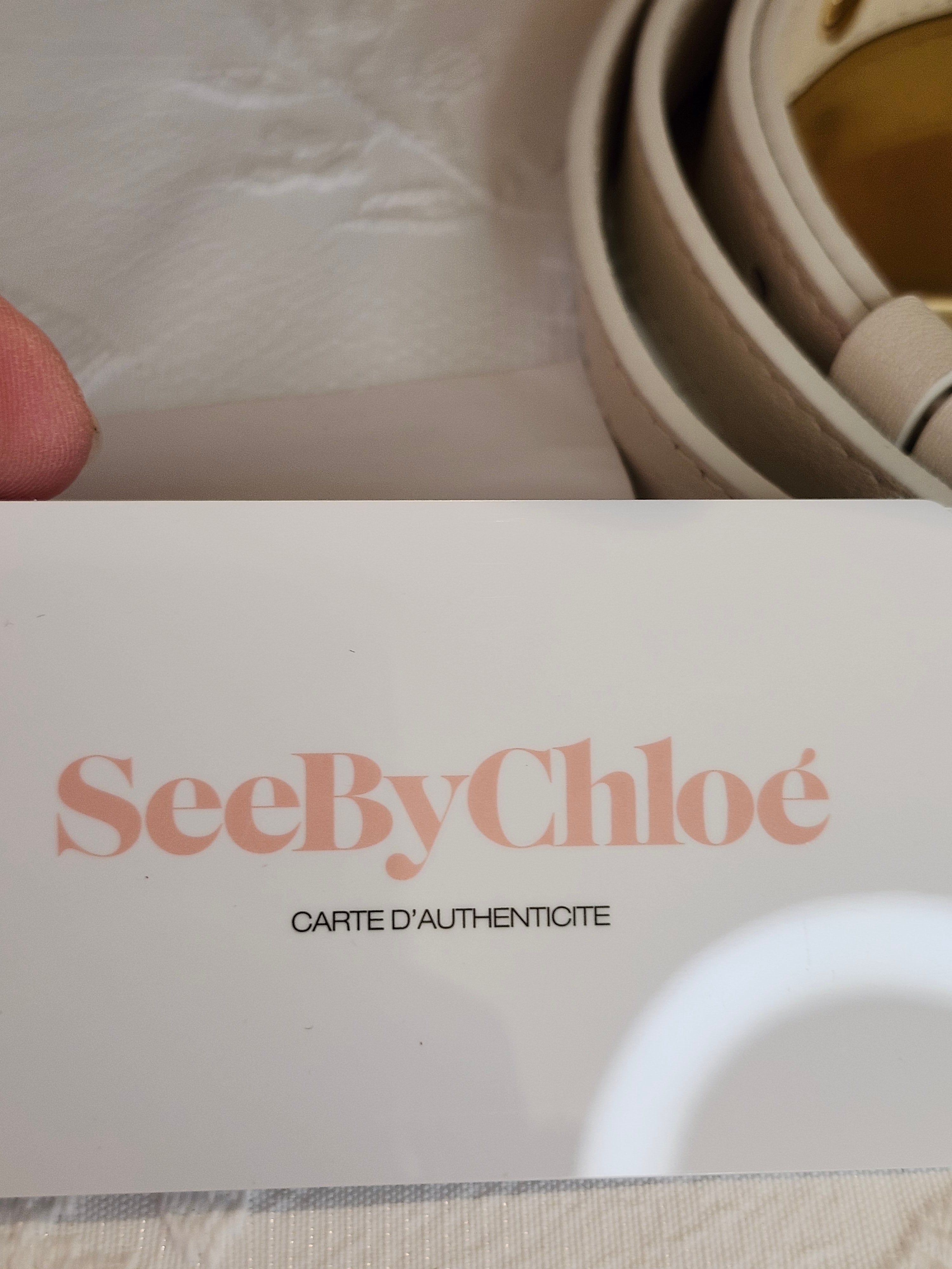 See by Chloé Paige Mini Leather 2-way Convertible Hand Bag in Cream