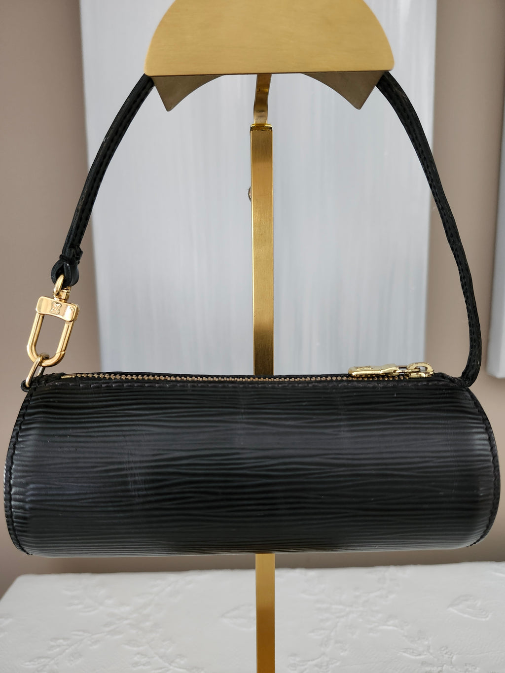 Louis Vuitton Epi Mini Papillion  Pochette in Black with Brass Hardware