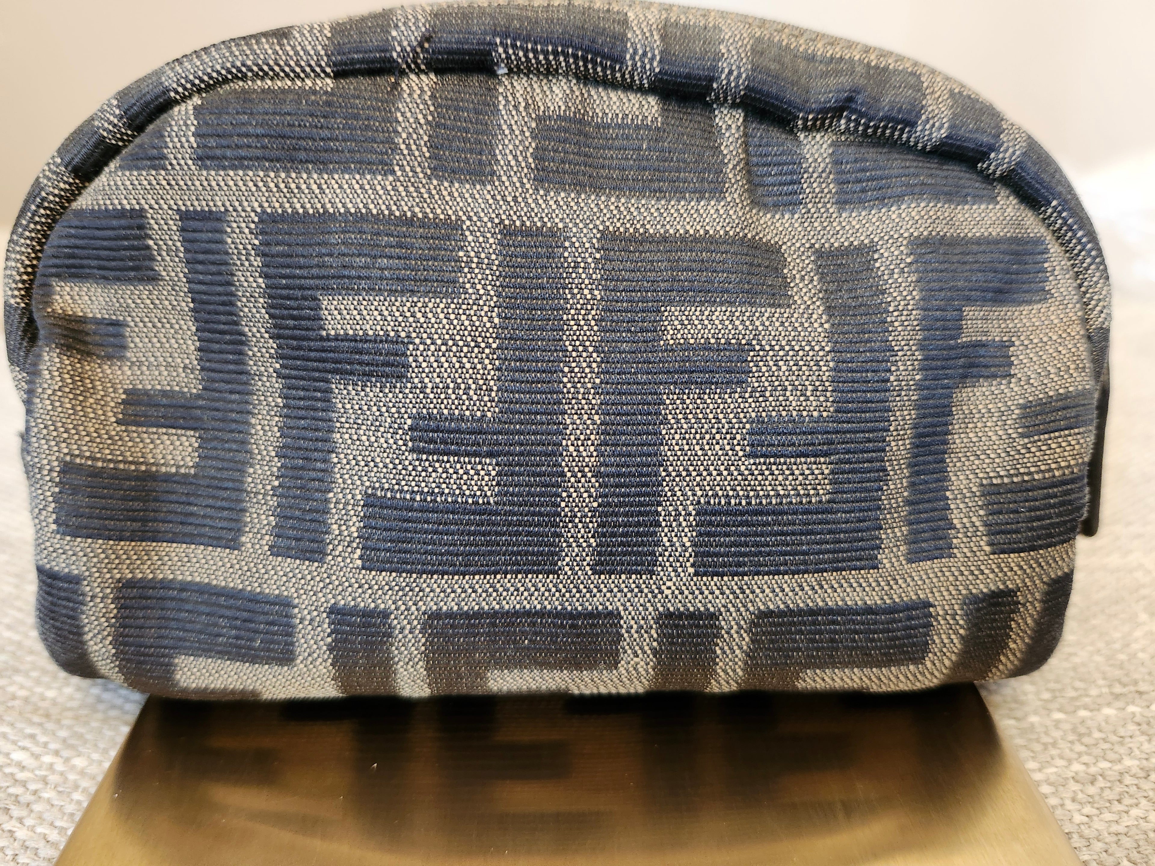 Fendi Zucca FF Canvas Mini Pouch Clutch Cosmetic Bag