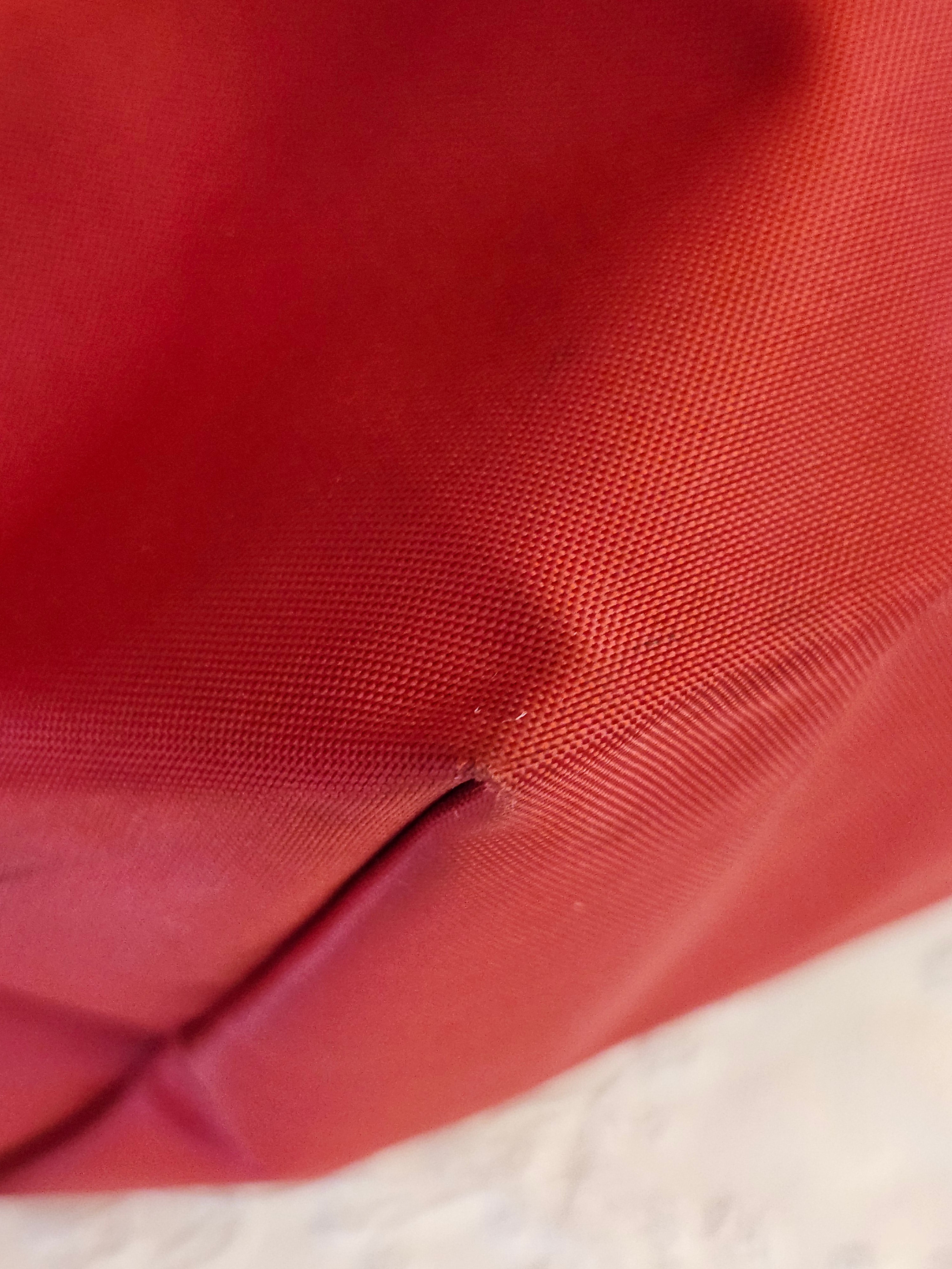 Longchamp Le Pliage "Shopping" Red Nylon and Leather Tote Bag