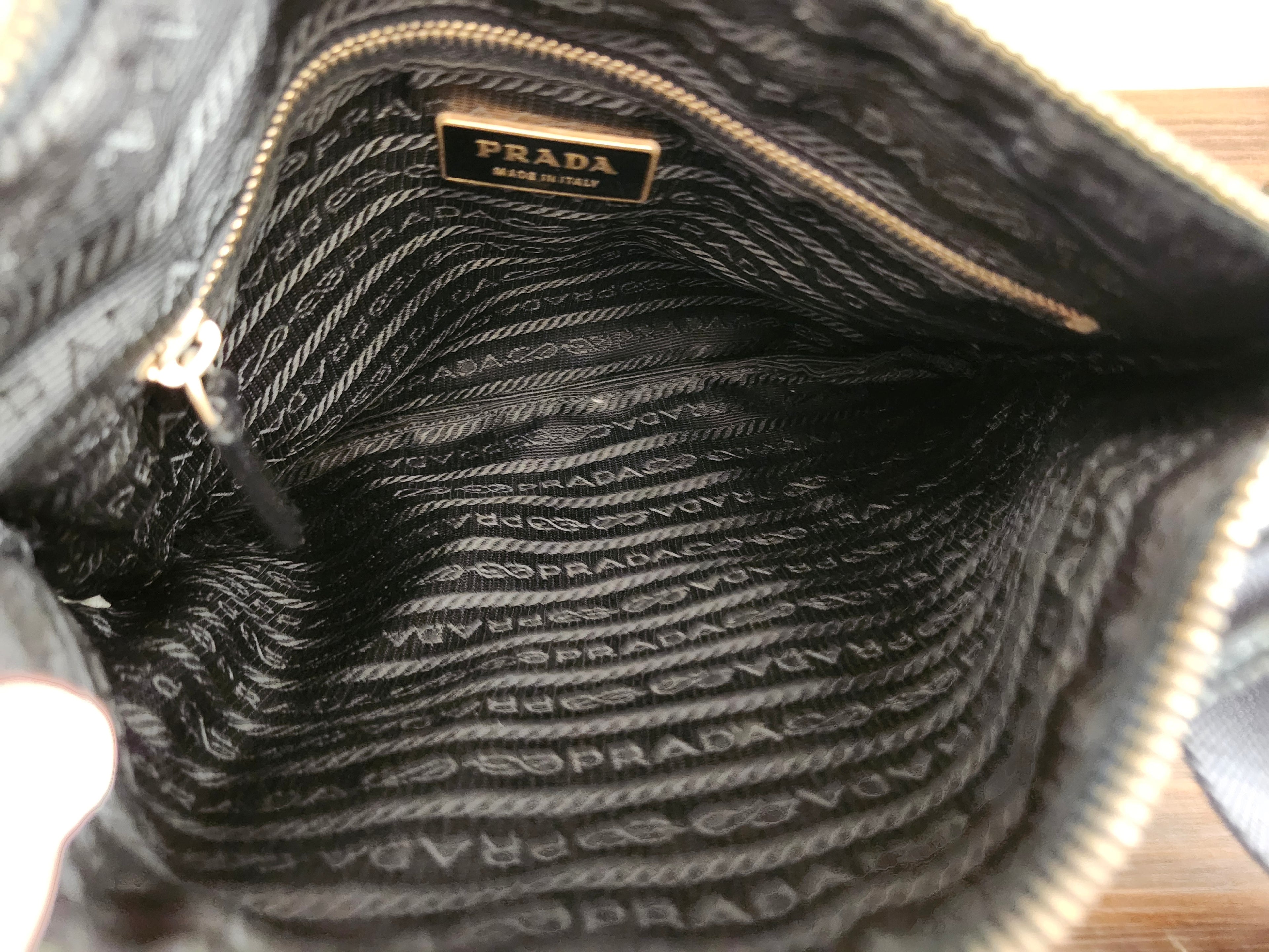 Prada Tessuto Brown Nylon Triangle Logo Shoulder Bag