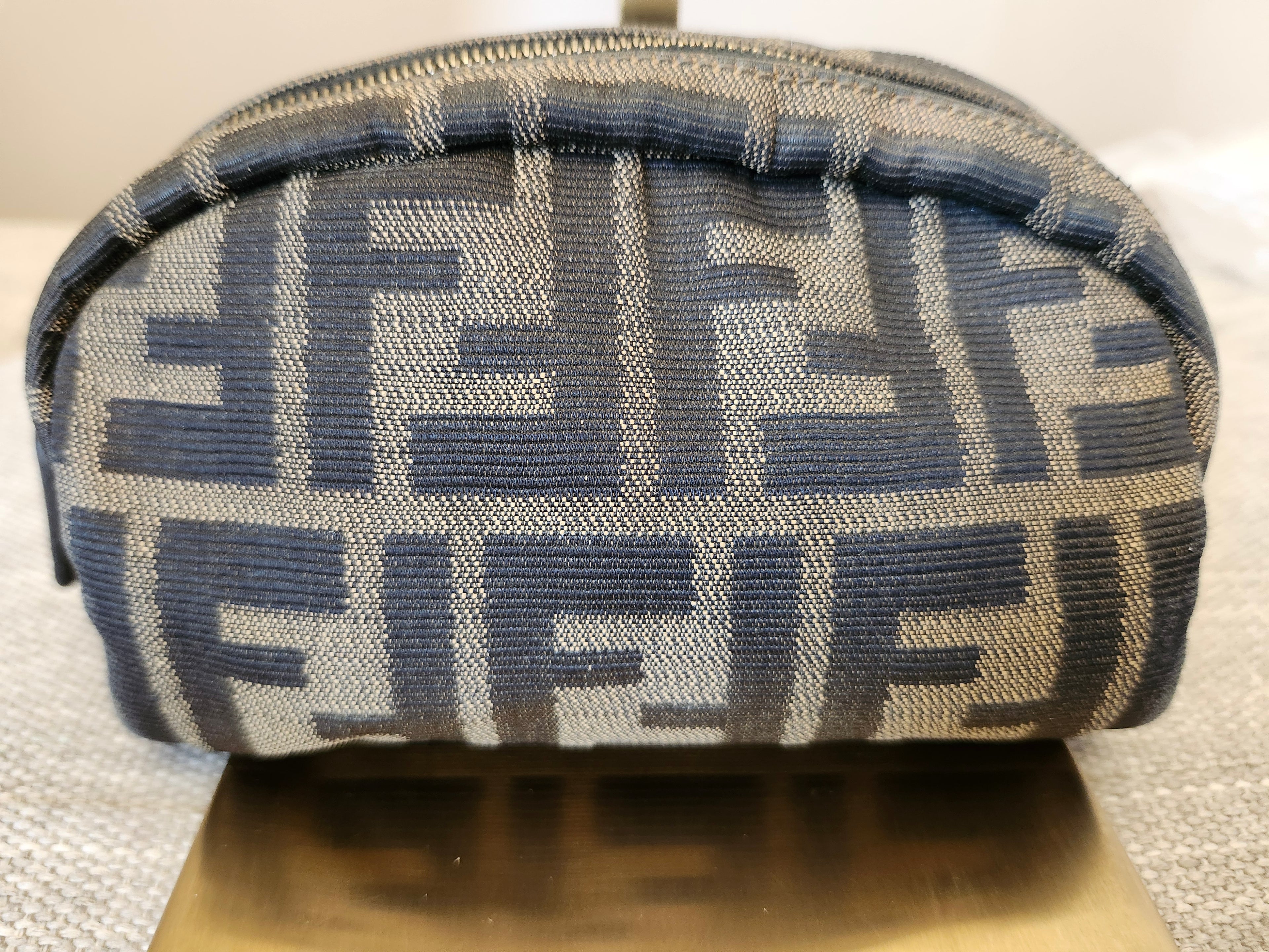 Fendi Zucca FF Canvas Mini Pouch Clutch Cosmetic Bag