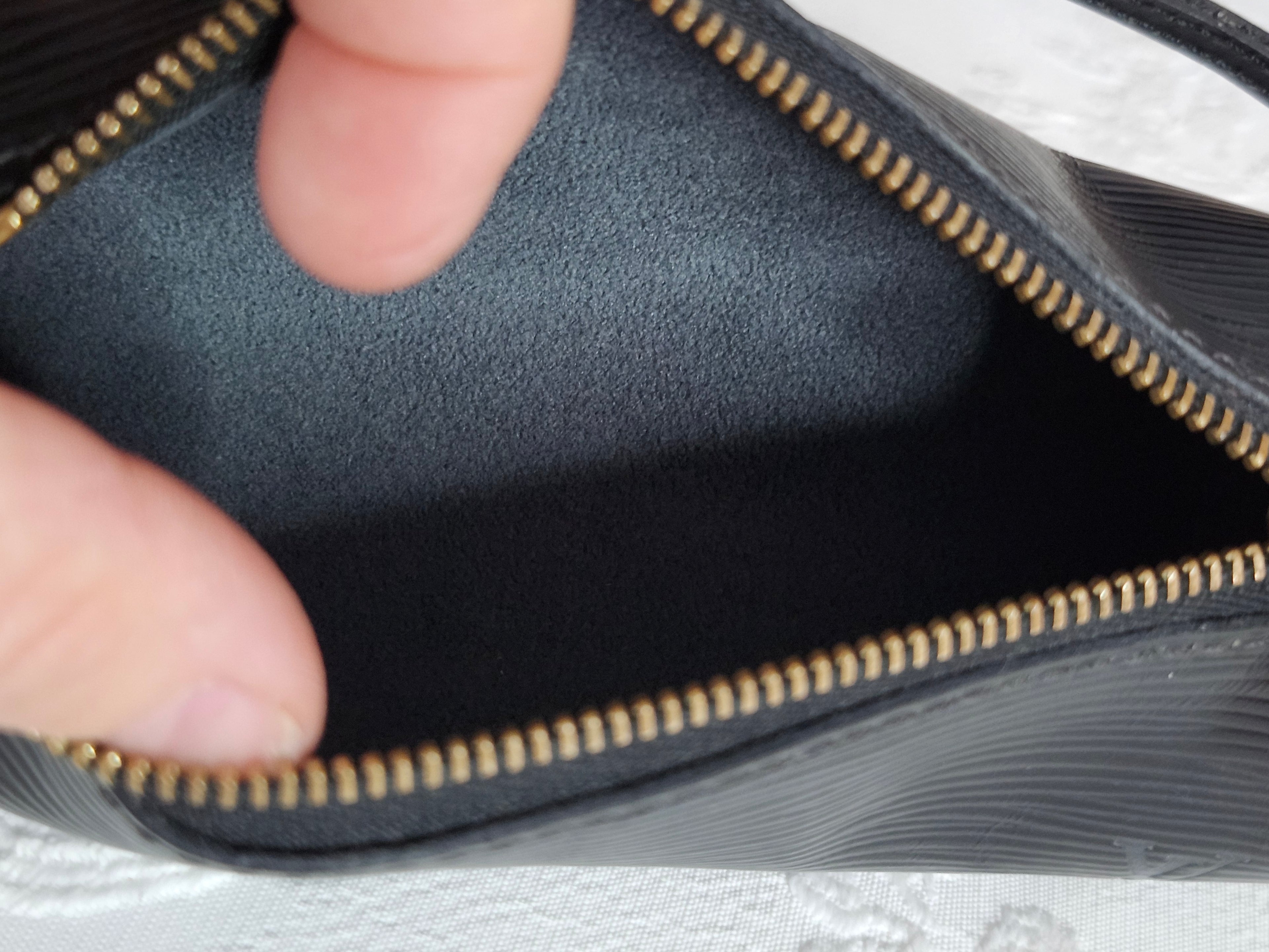 Louis Vuitton Epi Mini Papillion  Pochette in Black with Brass Hardware
