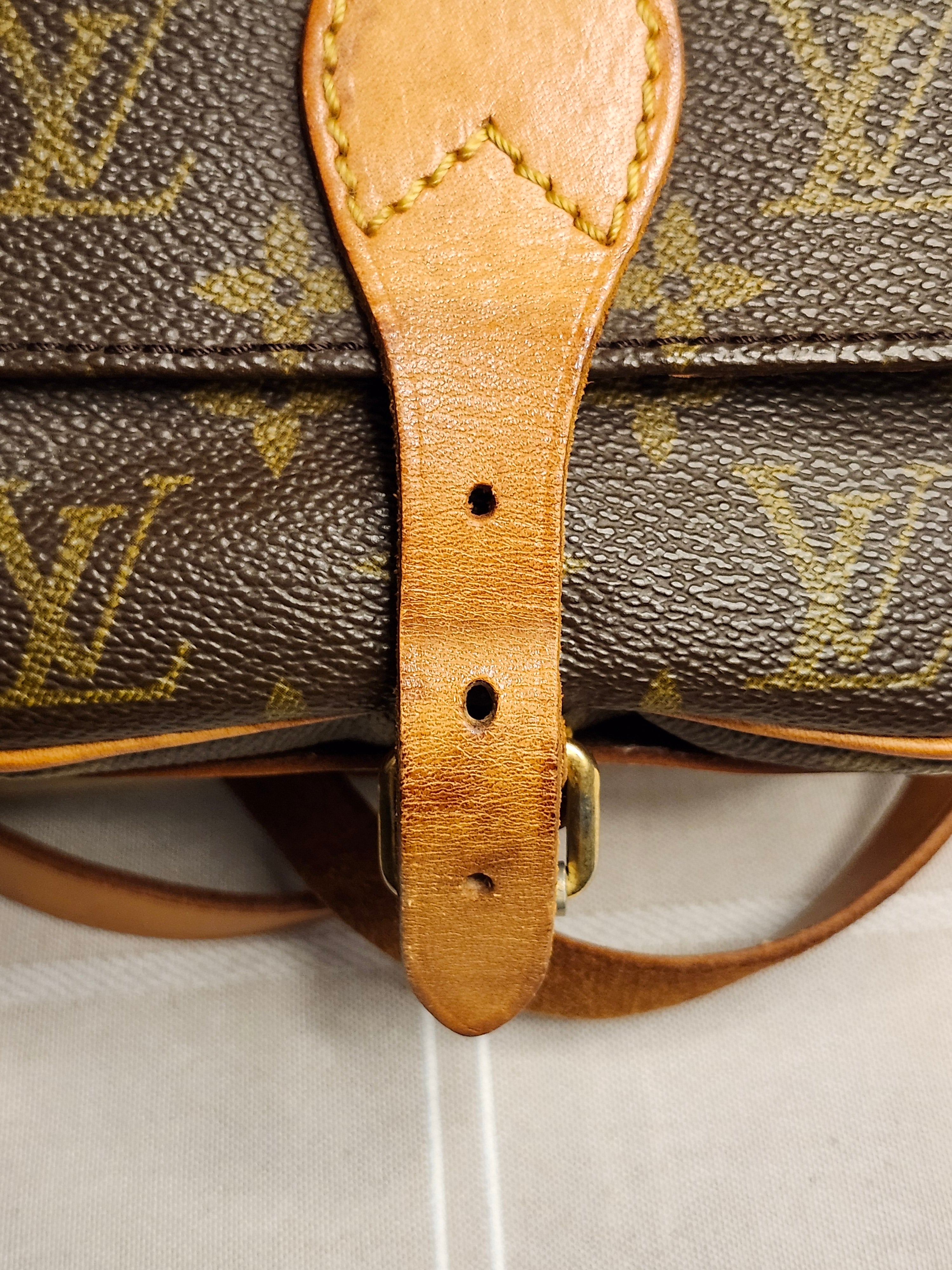 Louis Vuitton Cartouchiere PM Mini Brown and Tan Monogram Adjustable Crossbody Bag