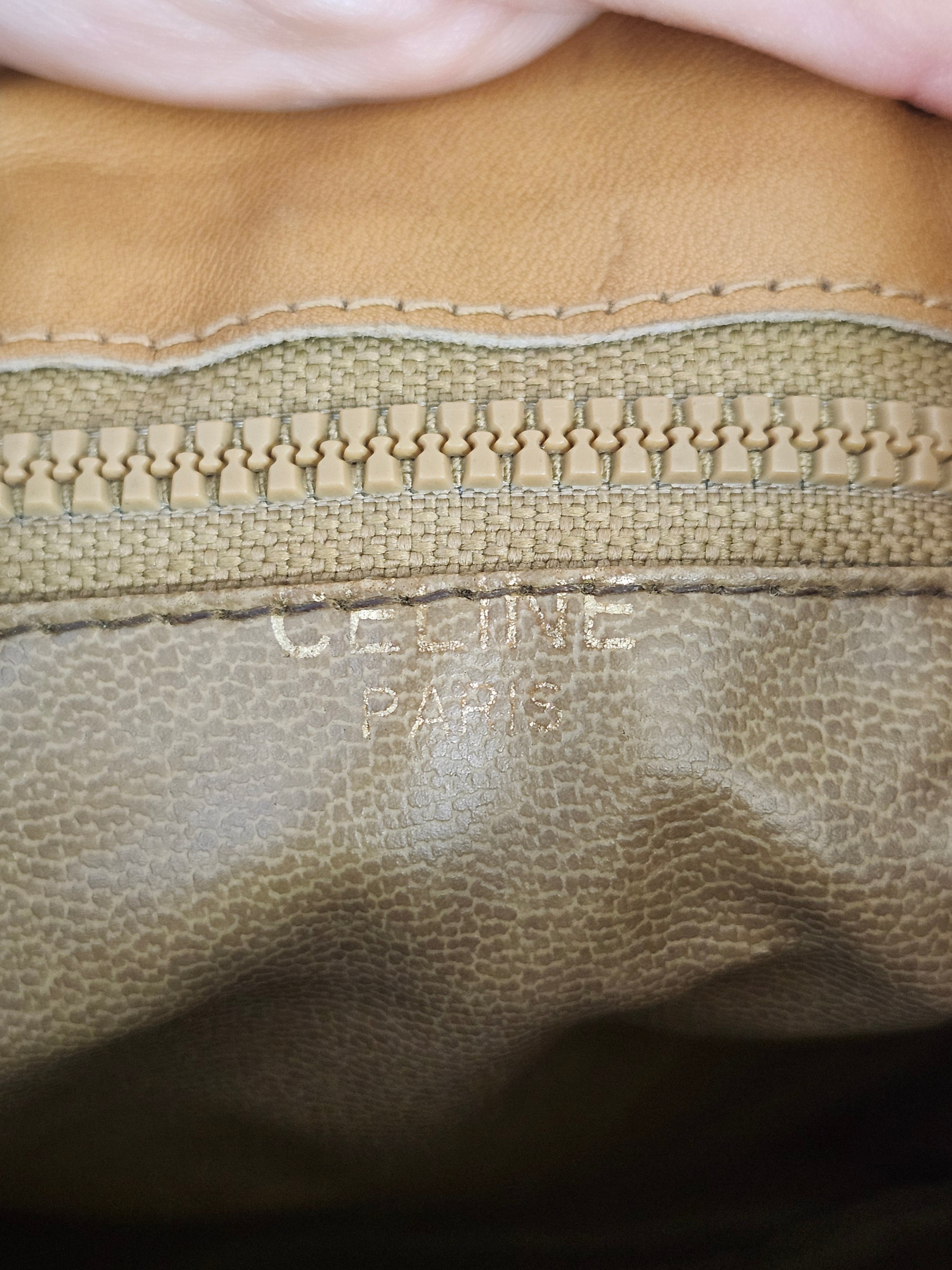 Celine Macadam Vintage Bucket Bag in Beige