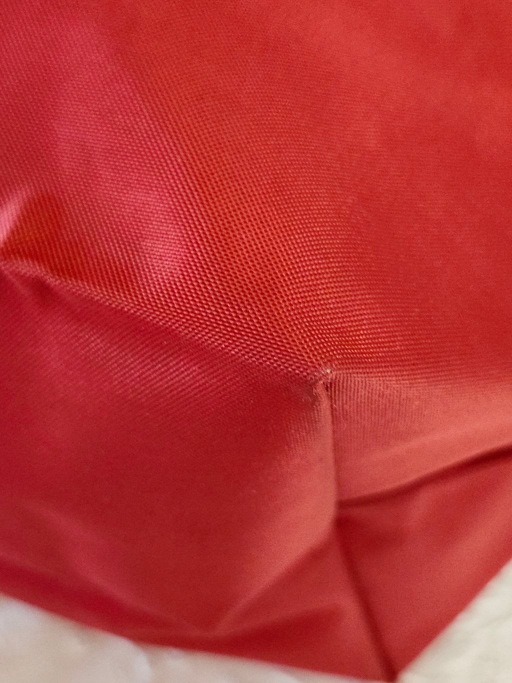 Longchamp Le Pliage "Shopping" Red Nylon and Leather Tote Bag