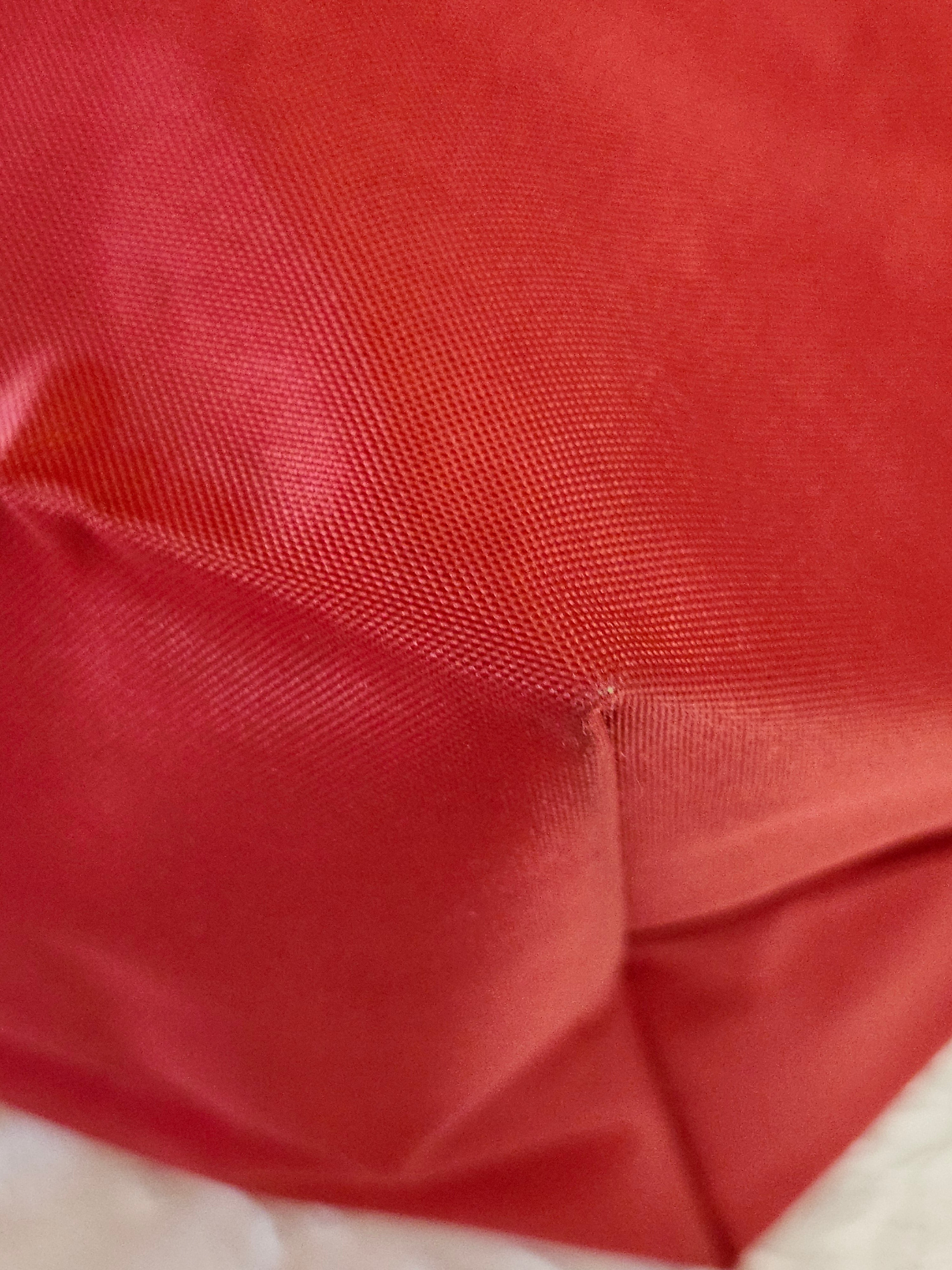 Longchamp Le Pliage "Shopping" Red Nylon and Leather Tote Bag
